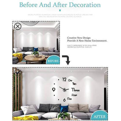 Lighteme 3D-Wanduhr mit Aufkleber (2 Farben &amp; 2 Größen)