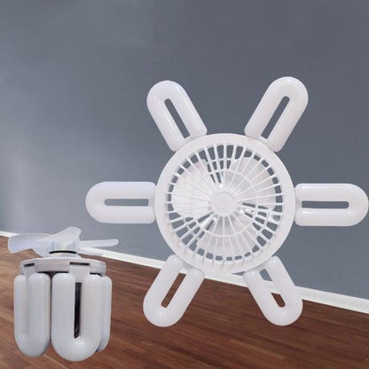 Ventilateur pliable Lighteme 2 en 1 à 6 lampes
