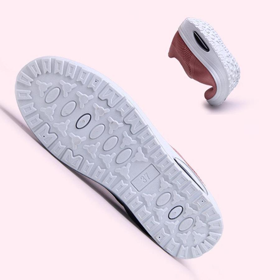 Ihrtrade Women's Mesh Cushioned Slip On Platform Casual Sock Shoes