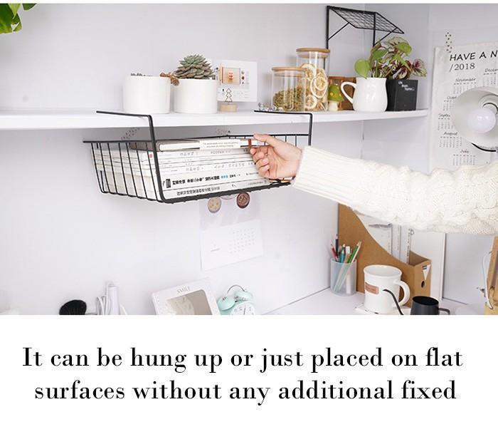 Panier de rangement Lighteme à placer sous une étagère (2 types, 3 couleurs et 2 tailles)