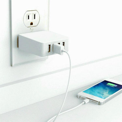 Lighteme 4 Ports USB Wall Charger Built in Smart IC 5V / 7.2 Amps for Smartphones and Tablets