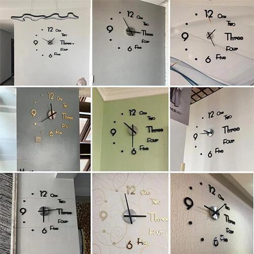 Lighteme 3D-Wanduhr mit Aufkleber (2 Farben &amp; 2 Größen)