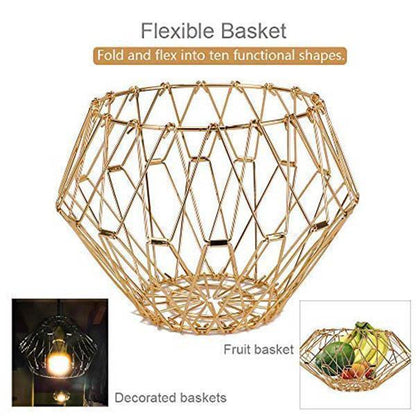 Panier pliable Lighteme en fil d'acier inoxydable (3 couleurs et 3 tailles)
