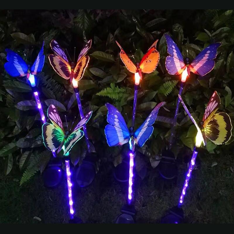 Ihrtrade Artificial Butterfly Flower Solar Garden Stake Lights