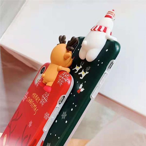 Étui de protection Lighteme pour iPhone, thème Noël pour couples (2 pièces)