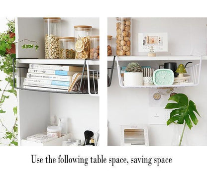 Panier de rangement Lighteme à placer sous une étagère (2 types, 3 couleurs et 2 tailles)