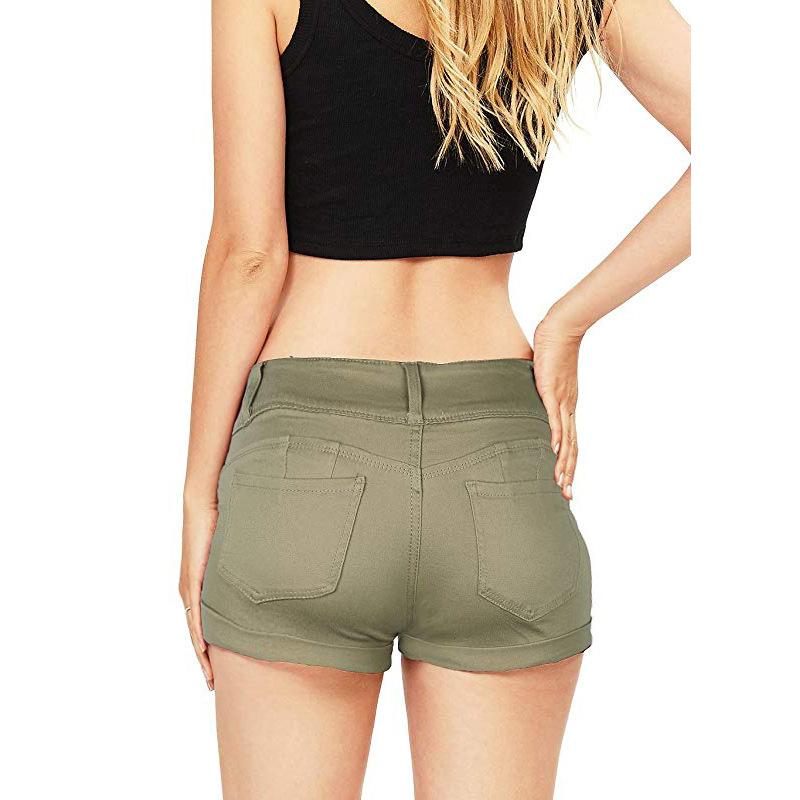 Ihrtrade 3" Mid Rise Denim Elastic Band Shorts Womens (3 Colors)