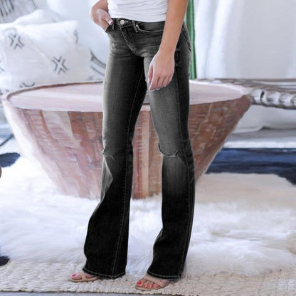 Ihrtrade 70s Stretch Hip Hugger Street Style Boot-cut Jeans (3 Colors & 8 Sizes) | Colored Contact Lenses