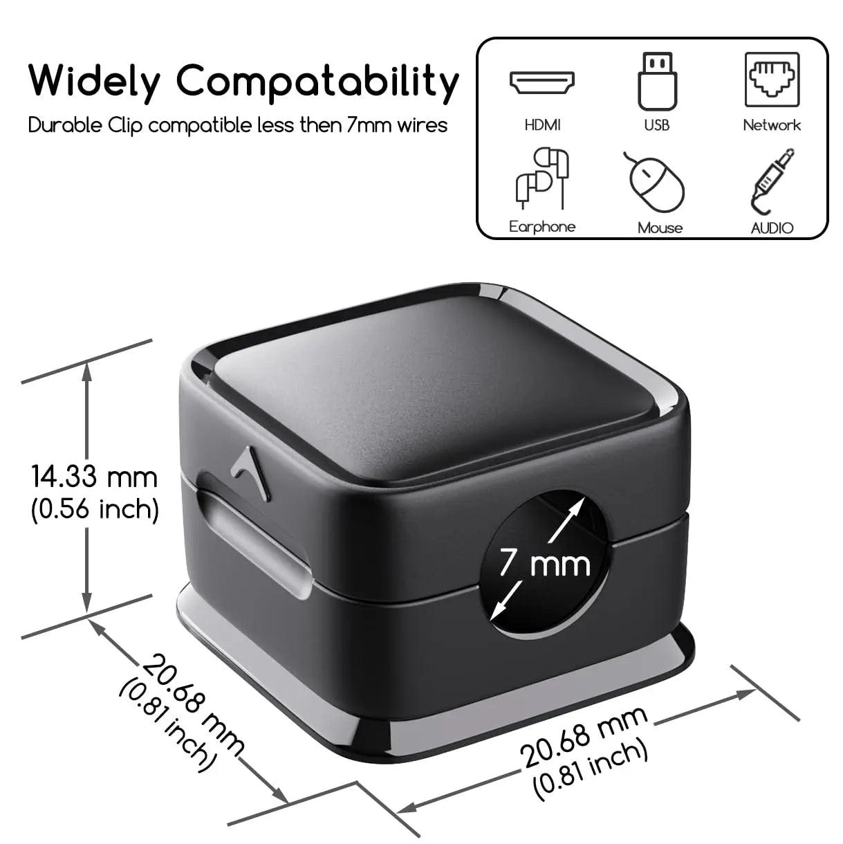 Organiseur de câbles magnétique Lighteme | Lot de 6 pièces