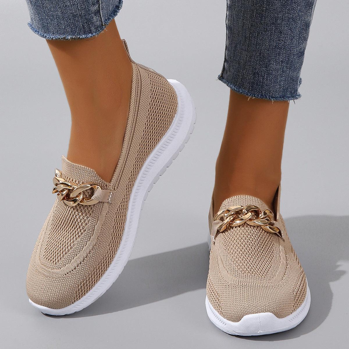 Lighteme Slip on Shoes with Chain For Women