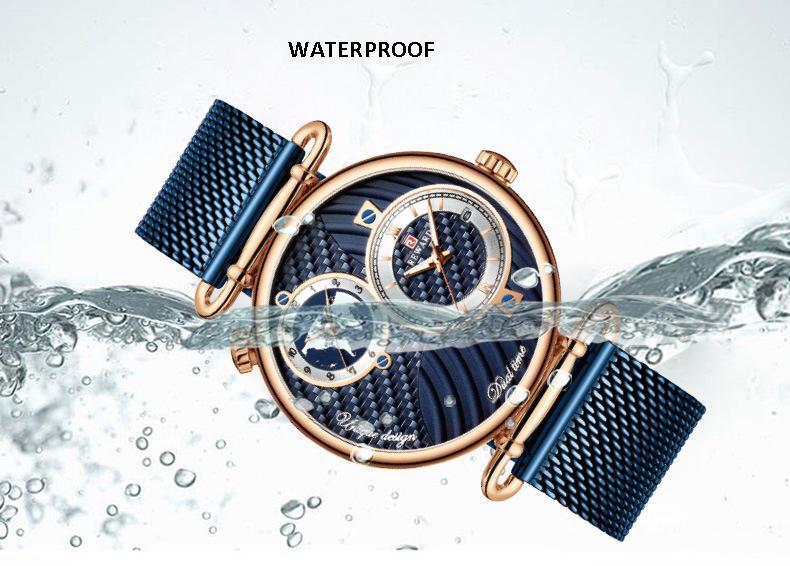 Lighteme Luxus-Wasserdichte Multi-Zeitzonen-Uhr für Herren (5 Farben) 