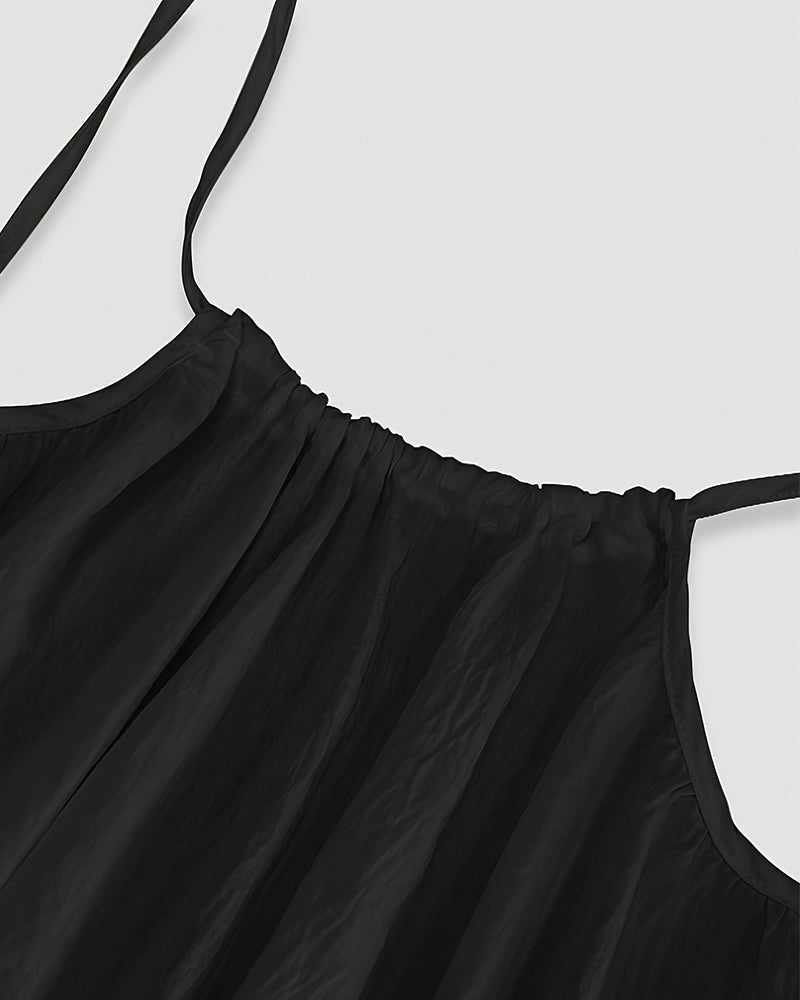 Lighteme Women's Solid Color Backless Cami Dress