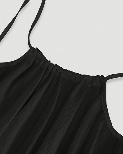 Lighteme Women's Solid Color Backless Cami Dress