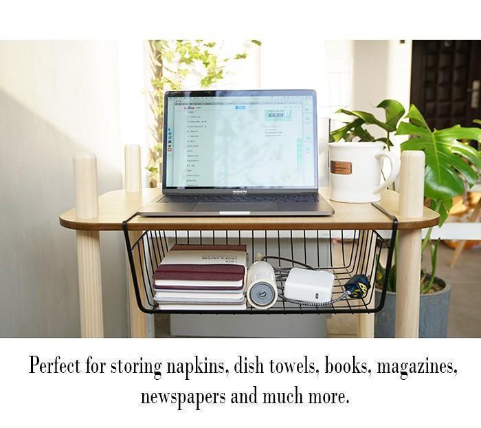 Panier de rangement Lighteme à placer sous une étagère (2 types, 3 couleurs et 2 tailles)