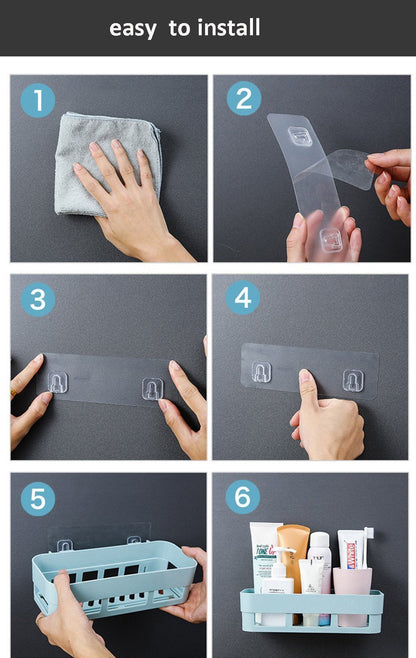 Lighteme Selbstklebender Badezimmer-Regal-Organizer (4 Farben &amp; 2 Ausführungen)