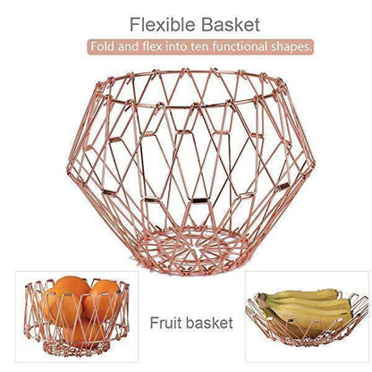 Panier pliable Lighteme en fil d'acier inoxydable (3 couleurs et 3 tailles)