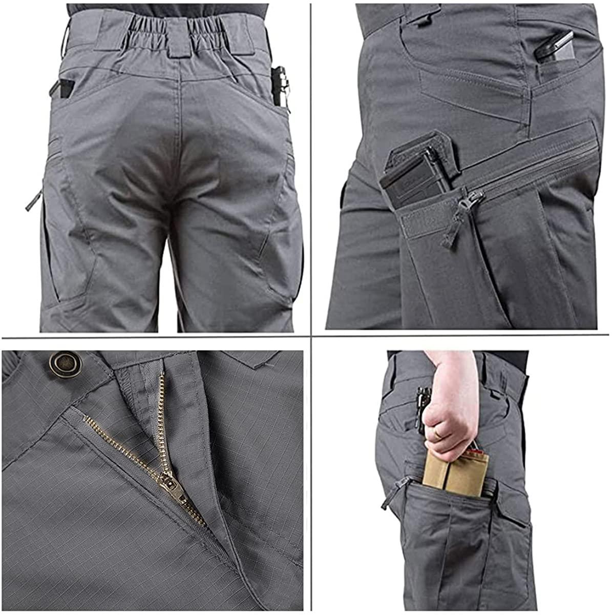 Lighteme Short tactique pour homme 11" Imperméable Randonnée Pêche Respirant Séchage rapide Short cargo court (SANS ceinture) 