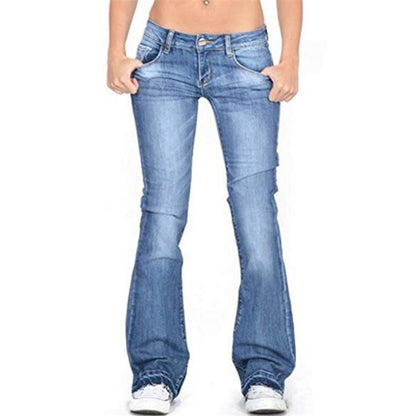 Ihrtrade Low Waist Sexy Slim Wide Leg Flare Skinny Denim Jeans for Women (3 Colors)