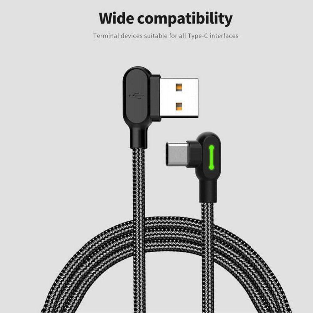 Ihrtrade Titan Unbreakable 90 Degree Plug Fast Charging Cable (3 Colors & 4 Sizes) | Garden Light Solar