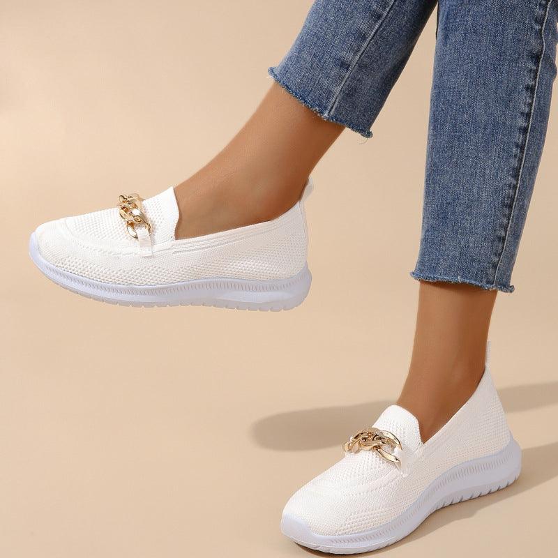 Lighteme Slip on Shoes with Chain For Women