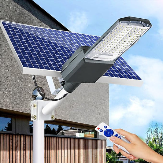 Lighteme 3500W Solar Street Lights Outdoor, IP67 Commercial Parking Lot Light Dusk to Dawn