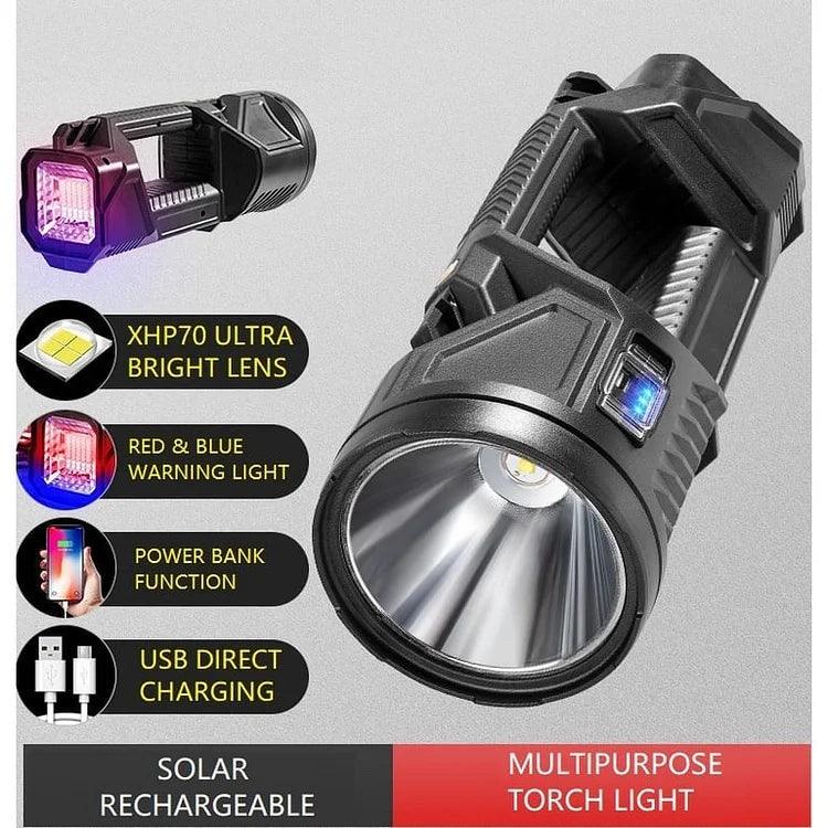 Lampe de recherche portative à énergie solaire rechargeable par USB Lighteme