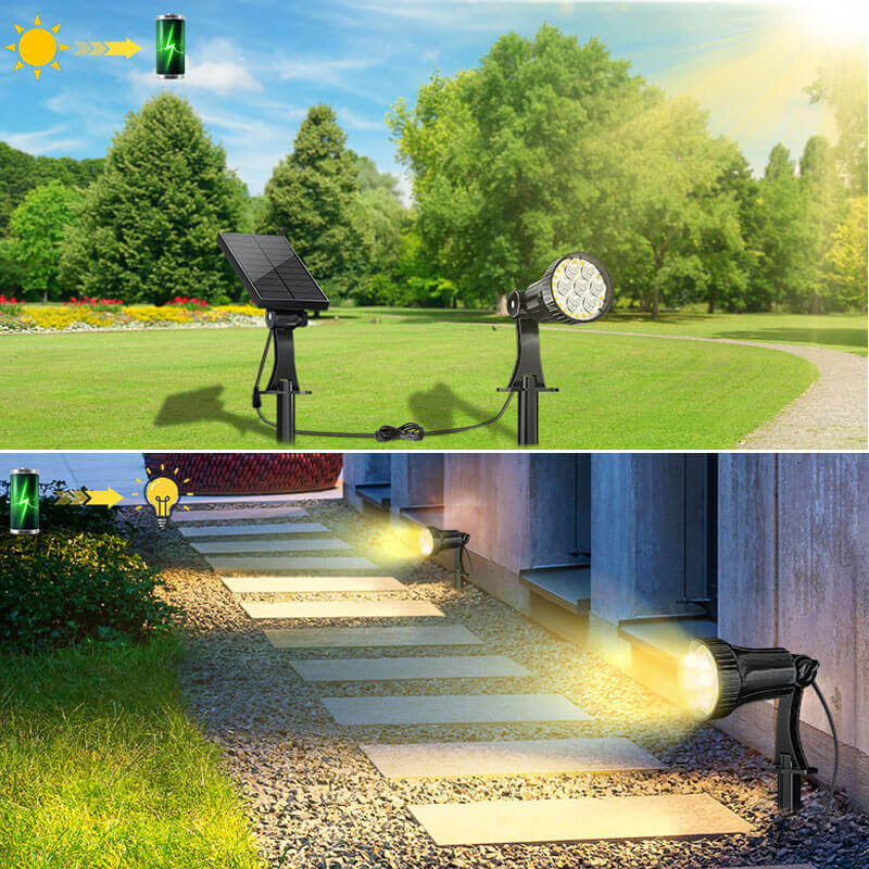 Projecteur solaire à LED Lighteme 100 lumens avec poteau (2 pièces)