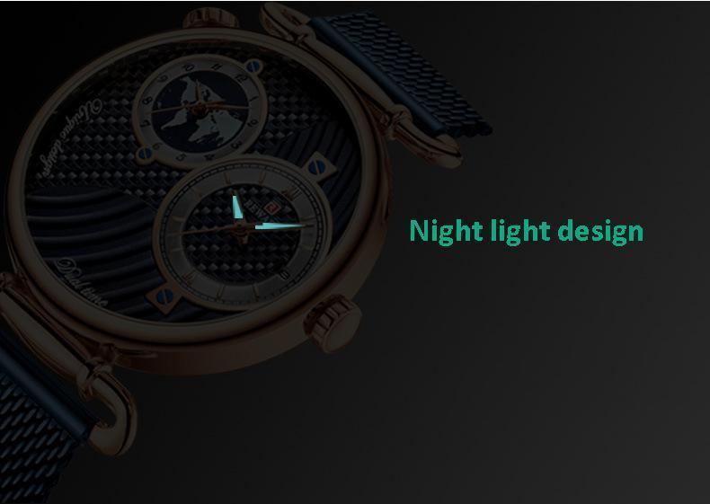 Lighteme Luxus-Wasserdichte Multi-Zeitzonen-Uhr für Herren (5 Farben) 