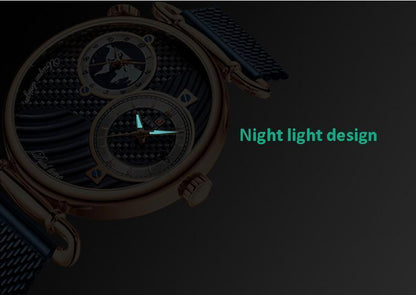 Lighteme Luxus-Wasserdichte Multi-Zeitzonen-Uhr für Herren (5 Farben) 