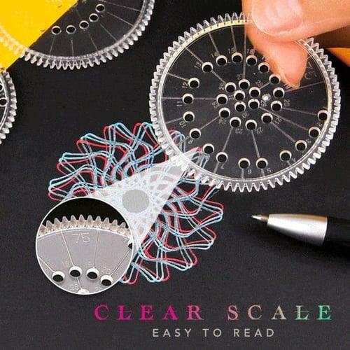 Lighteme Spiral Art Clear Gear Geometrisches Lineal