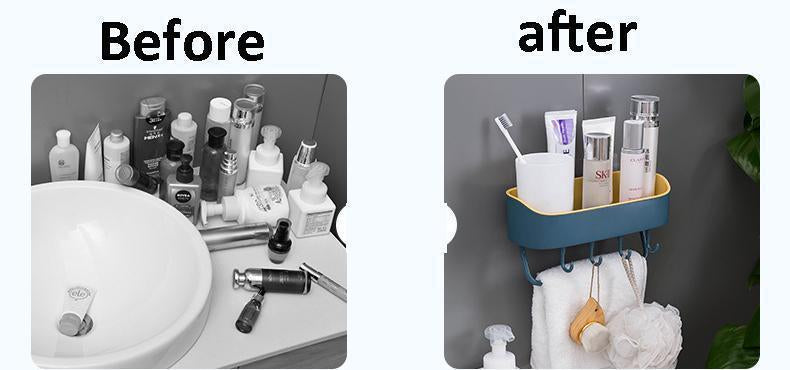 Lighteme Selbstklebender Badezimmer-Regal-Organizer (4 Farben &amp; 2 Ausführungen)