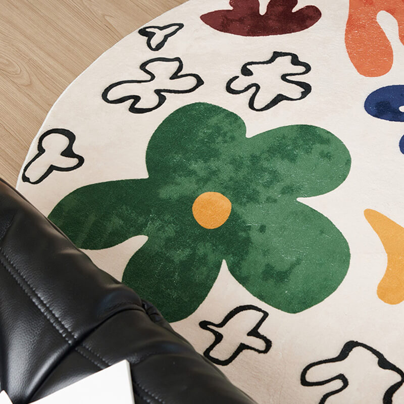 Tapis décoratif circulaire Lighteme Abstract Art