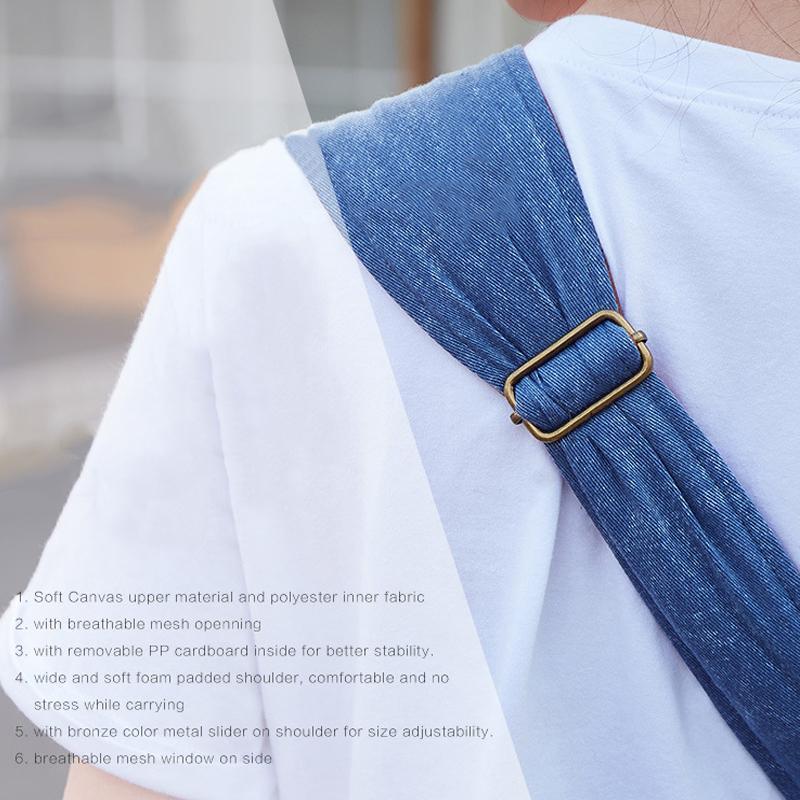 Ihrtrade Adjustable Denim Sling Bag For Pet Outing