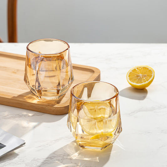 Lighteme Amber Hexagonal Glass Cup