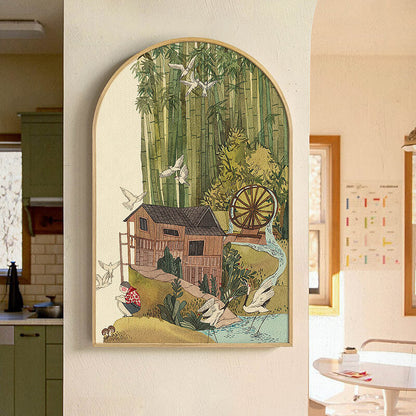 Lighteme Bambuswald-Kunstgemälde auf Leinwand