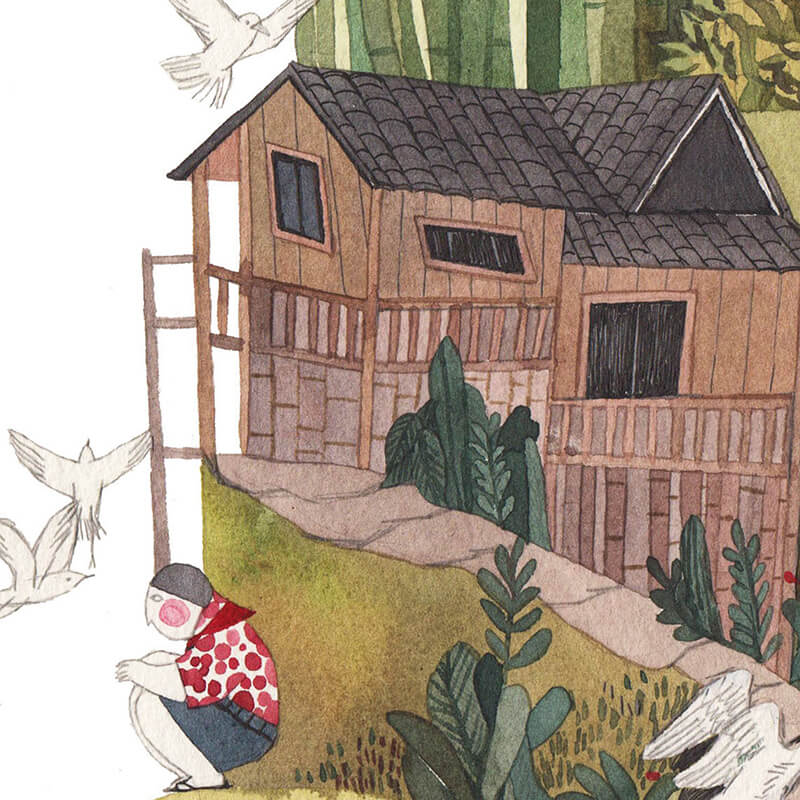 Lighteme Bambuswald-Kunstgemälde auf Leinwand