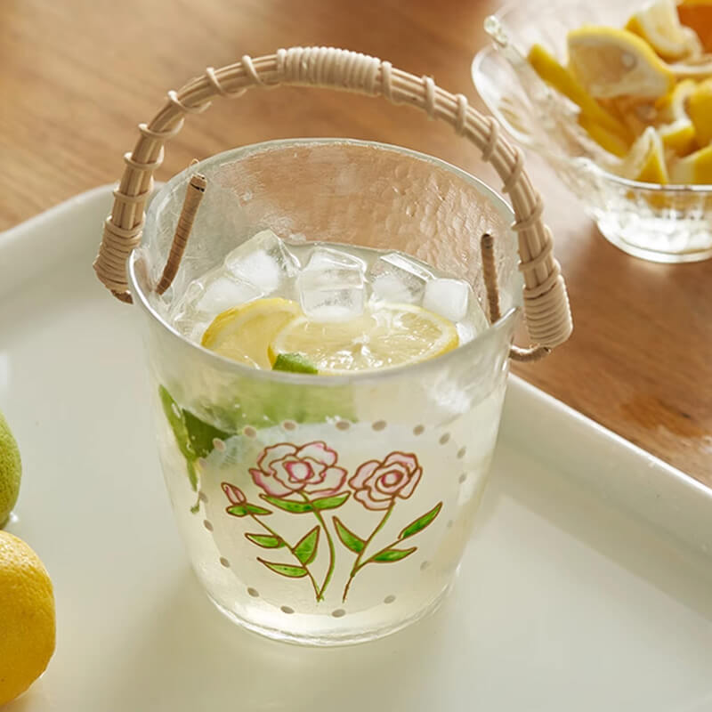 Seau à glace portable en verre et bambou Lighteme