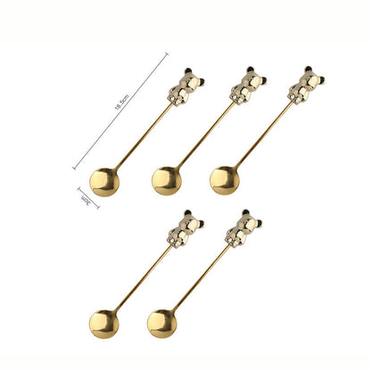Ensemble de 5 cuillères à dessert Lighteme Bear en acier inoxydable