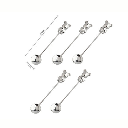 Ensemble de 5 cuillères à dessert Lighteme Bear en acier inoxydable