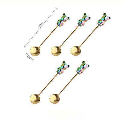 Ensemble de 5 cuillères à dessert Lighteme Bear en acier inoxydable