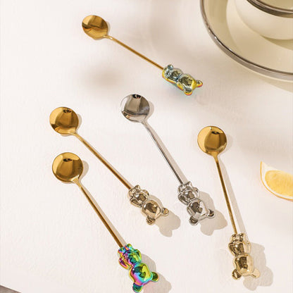 Ensemble de 5 cuillères à dessert Lighteme Bear en acier inoxydable