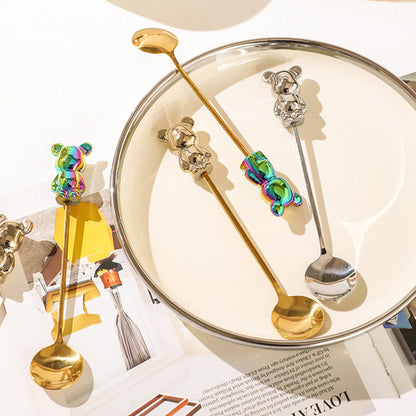 Ensemble de 5 cuillères à dessert Lighteme Bear en acier inoxydable