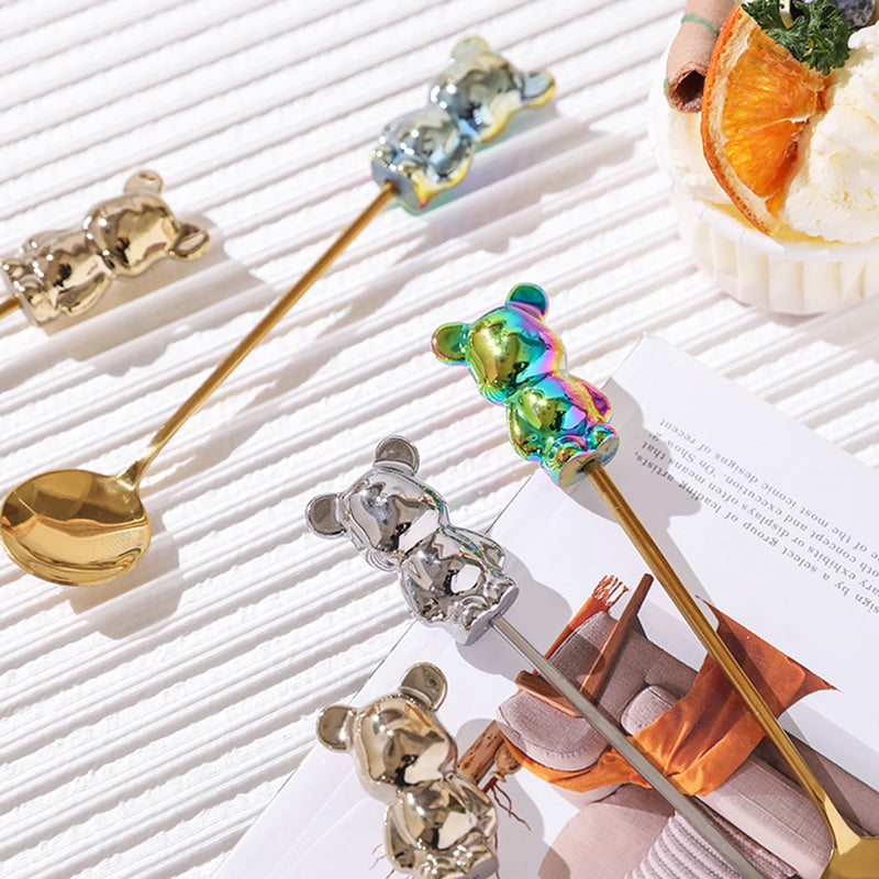 Ensemble de 5 cuillères à dessert Lighteme Bear en acier inoxydable