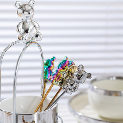 Ensemble de 5 cuillères à dessert Lighteme Bear en acier inoxydable