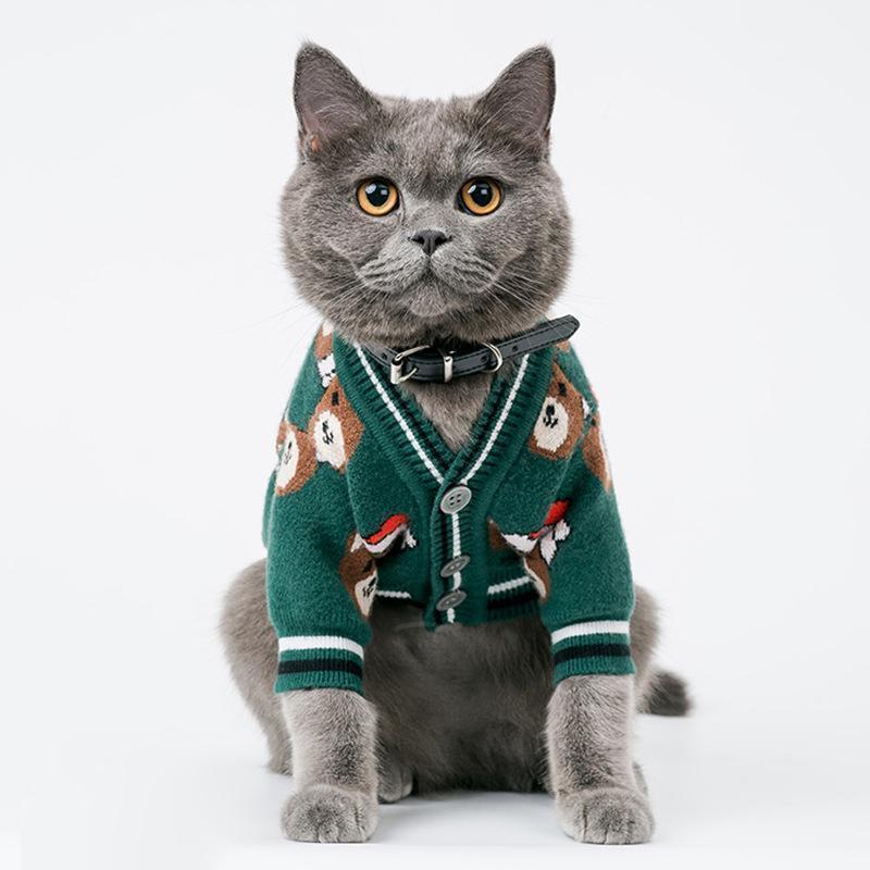 Lighteme Weihnachtspullover mit Bärenmuster (Katze/Hund) (7 Größen)