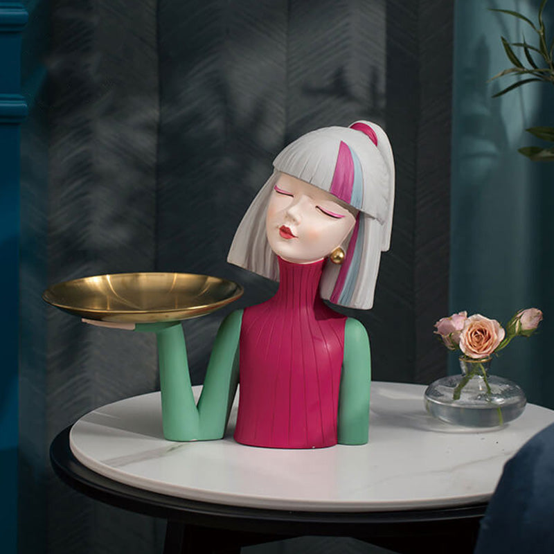 Lighteme Beauty Girl Dekoration aus Kunstharz