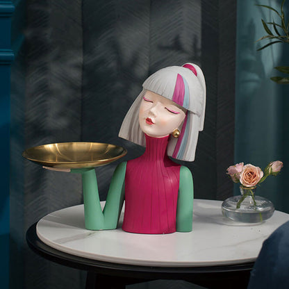 Lighteme Beauty Girl Dekoration aus Kunstharz