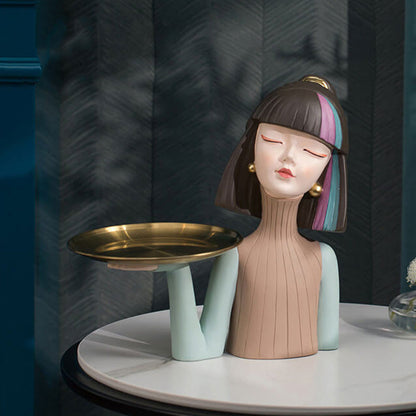 Lighteme Beauty Girl Dekoration aus Kunstharz