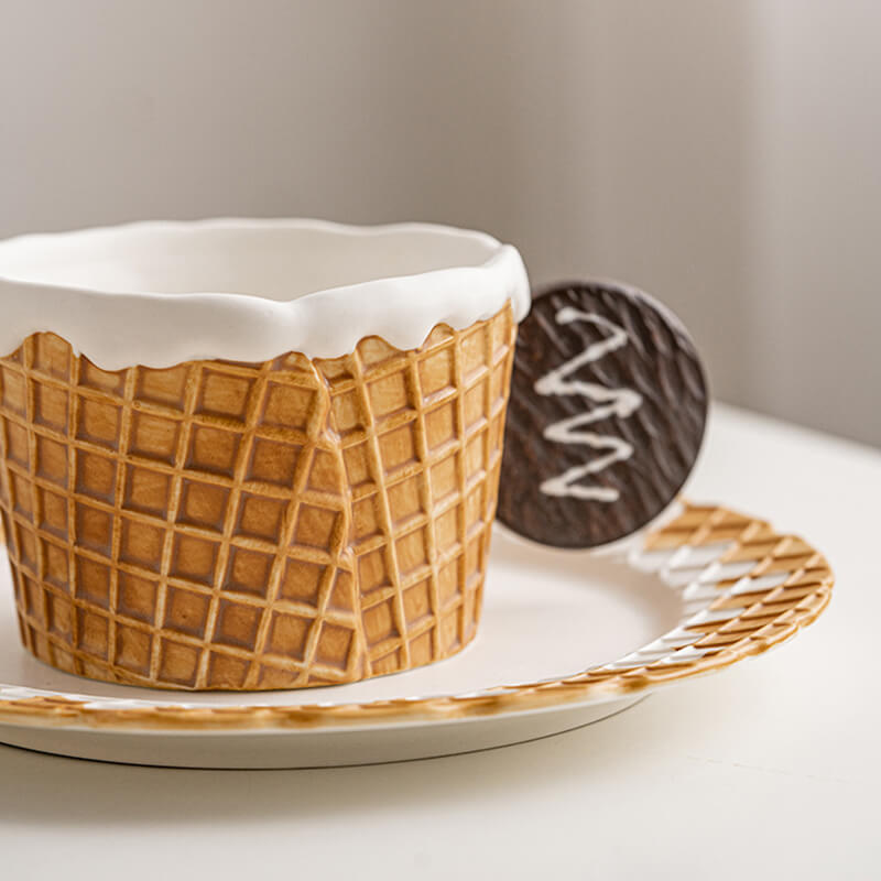 Tasse et soucoupe en céramique Lighteme Biscuit