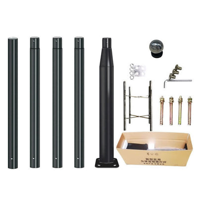 Lighteme 20 Fuß kommerzieller Straßen-/Parkplatz-/Flaggenlichtmast, Aluminium + Käfig, 1er-Pack